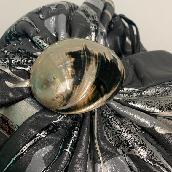 No Brand Metallic Abstract Shoulder Bag Purse Crossbody with Shell - Picture 2 of 6